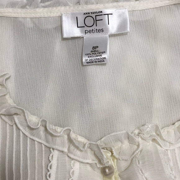 Ann Taylor Loft White Ruffle Shirt - Picture 13 of 14